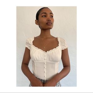 Reformation Bev top, size 10 (white)